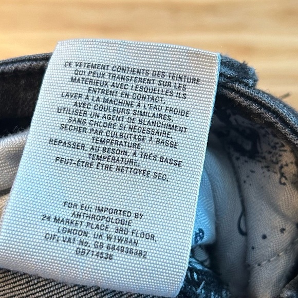 Pilcro Anthropologie High Rise Flare Black Jeans Front Seam Raw Hem 32 - Picture 12 of 15